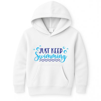Just Keep Swimming I Love Swim Kids Hoodie