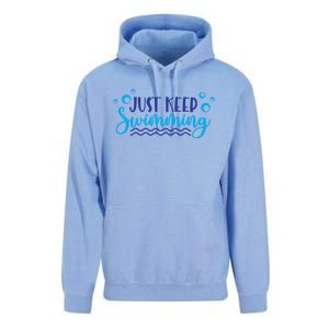 Just Keep Swimming Sport Swim Lover Meaningful Gift Unisex Surf Hoodie