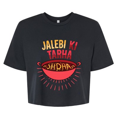 Jalebi Ki Tarah Seedha Desi Bollywood Funny Hindi Punjabi Bella+Canvas Jersey Crop Tee