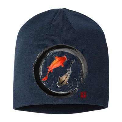 Japanese Koi Vintage Ink Shodo Sustainable Beanie