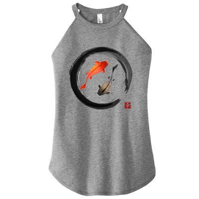 Japanese Koi Vintage Ink Shodo Women’s Perfect Tri Rocker Tank