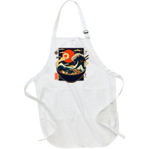 Japanese Kanagawa Wave Retro Anime Noodles Full-Length Apron With Pockets