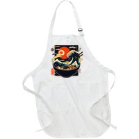 Japanese Kanagawa Wave Retro Anime Noodles Full-Length Apron With Pockets