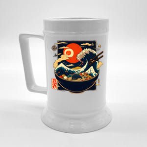 Japanese Kanagawa Wave Retro Anime Noodles Beer Stein