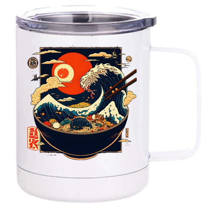 Japanese Kanagawa Wave Retro Anime Noodles 12 oz Stainless Steel Tumbler Cup