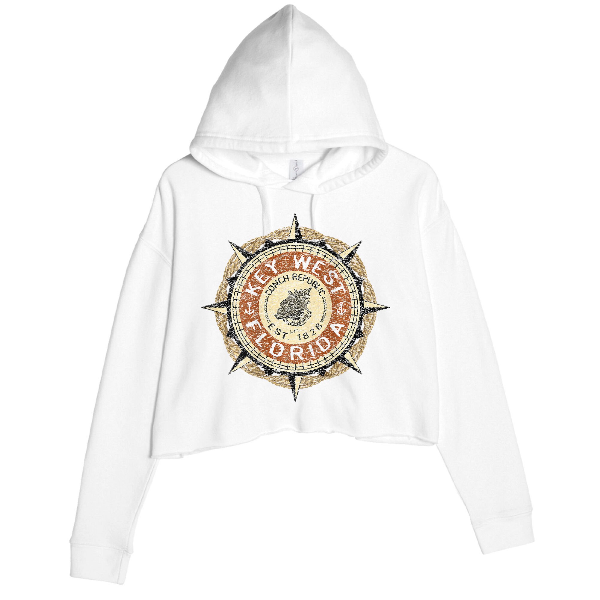 JCombs Key West Florida Conch Republic Crop Fleece Hoodie