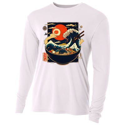 Japanese Kanagawa Wave Ramen Graphic Retro Anime Noodles Art Cooling Performance Long Sleeve Crew