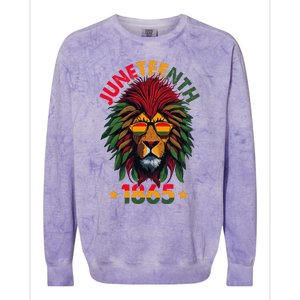 Juneteenth Lion 1865 Black History African American Colorblast Crewneck Sweatshirt