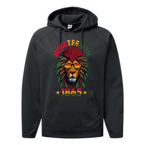 Juneteenth Lion 1865 Black History African American Performance Fleece Hoodie