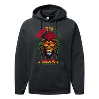 Juneteenth Lion 1865 Black History African American Performance Fleece Hoodie