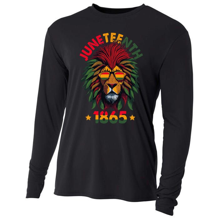 Juneteenth Lion 1865 Black History African American Cooling Performance Long Sleeve Crew