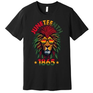 Juneteenth Lion 1865 Black History African American Premium T-Shirt