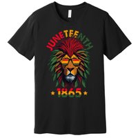 Juneteenth Lion 1865 Black History African American Premium T-Shirt