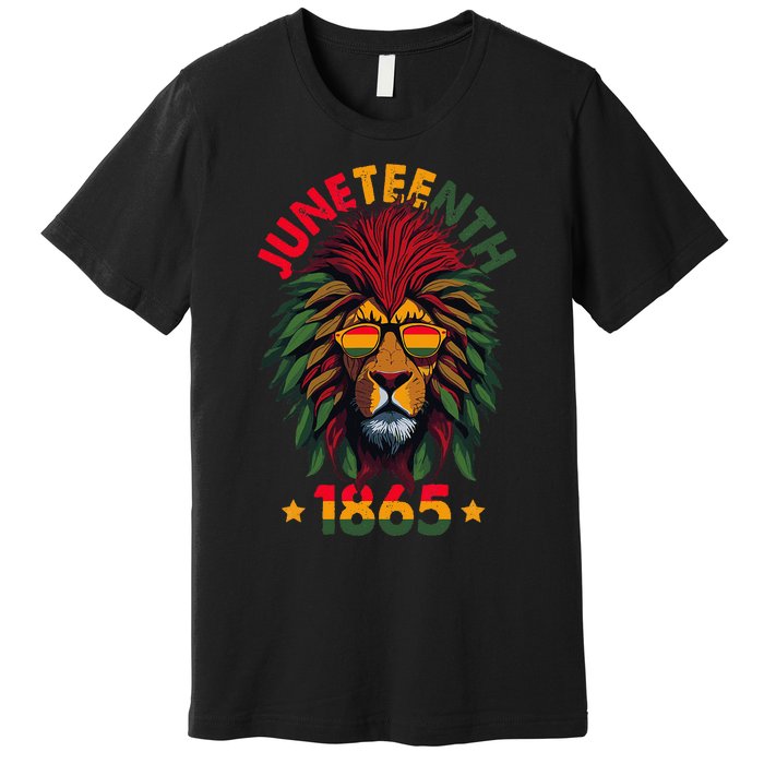 Juneteenth Lion 1865 Black History African American Premium T-Shirt