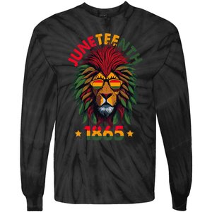 Juneteenth Lion 1865 Black History African American Tie-Dye Long Sleeve Shirt