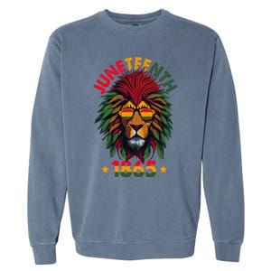 Juneteenth Lion 1865 Black History African American Garment-Dyed Sweatshirt