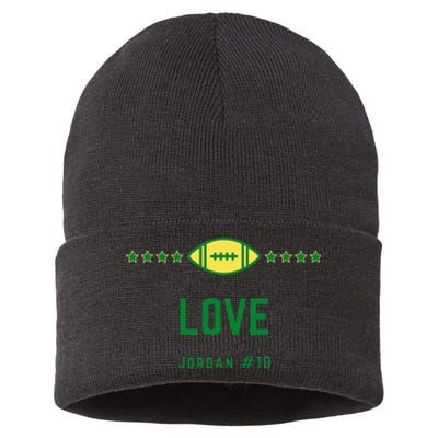 Jordan Love 10 The New Football Hero Sustainable Knit Beanie