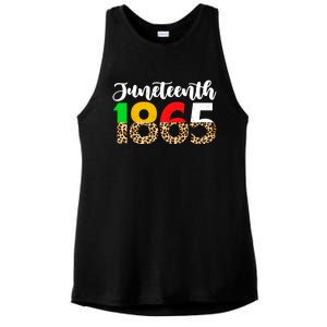 Juneteenth Leopard 1865 Blm Independence Day African Freedom Gift Ladies PosiCharge Tri-Blend Wicking Tank