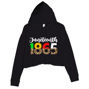 Juneteenth Leopard 1865 Blm Independence Day African Freedom Gift Crop Fleece Hoodie