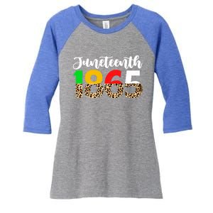 Juneteenth Leopard 1865 Blm Independence Day African Freedom Gift Women's Tri-Blend 3/4-Sleeve Raglan Shirt