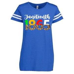 Juneteenth Leopard 1865 Blm Independence Day African Freedom Gift Enza Ladies Jersey Football T-Shirt