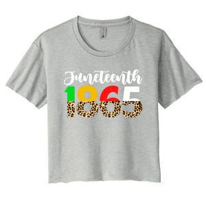 Juneteenth Leopard 1865 Blm Independence Day African Freedom Gift Women's Crop Top Tee