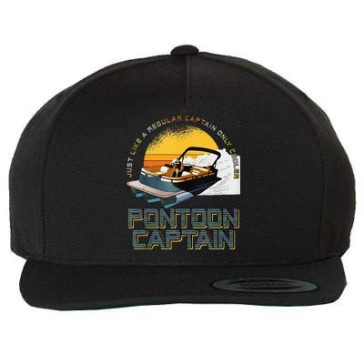 Just Like A Regular Captain Only Cooler Pontoon Captain Wool Snapback Cap
