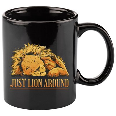 Just Lion Around Lazy Cute 11oz C Handle Ceramic Mug