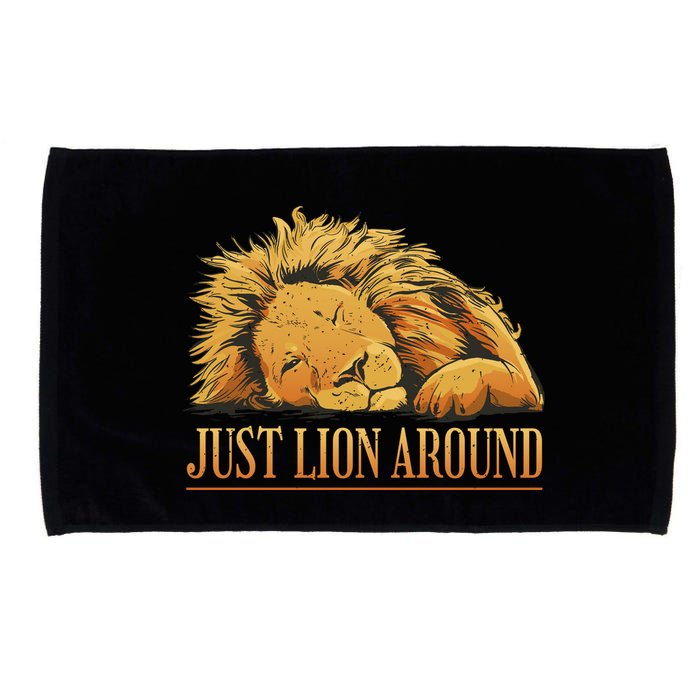 Just Lion Around Lazy Cute Microfiber Hand Towel