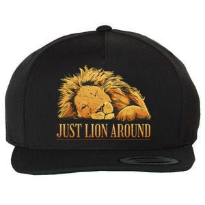 Just Lion Around Lazy Cute Wool Snapback Cap