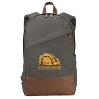 Just Lion Around Lazy Cute Cotton Canvas Backpack