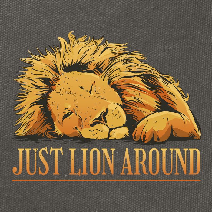 Just Lion Around Lazy Cute Cotton Canvas Backpack