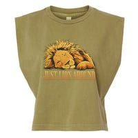Just Lion Around Lazy Cute Garment-Dyed Women's Muscle Tee