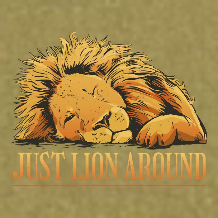Just Lion Around Lazy Cute Garment-Dyed Women's Muscle Tee