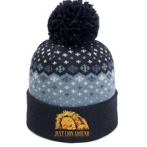 Just Lion Around Lazy Cute The Baniff Cuffed Pom Beanie