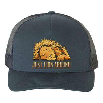Just Lion Around Lazy Cute Yupoong Adult 5-Panel Trucker Hat