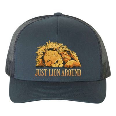 Just Lion Around Lazy Cute Yupoong Adult 5-Panel Trucker Hat