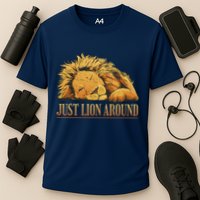 Just Lion Around Lazy Cute Cooling Performance Crew T-Shirt