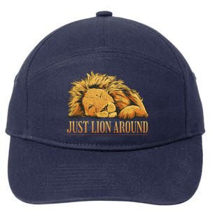 Just Lion Around Lazy Cute 7-Panel Snapback Hat