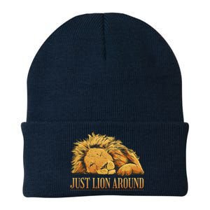 Just Lion Around Lazy Cute Knit Cap Winter Beanie