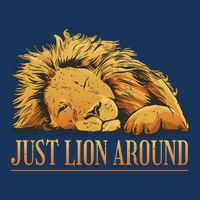 Just Lion Around Lazy Cute Drawstring Bag