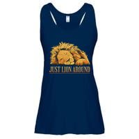 Just Lion Around Lazy Cute Ladies Essential Flowy Tank