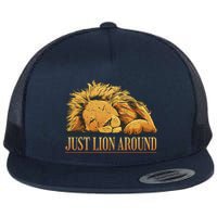 Just Lion Around Lazy Cute Flatbill Hat