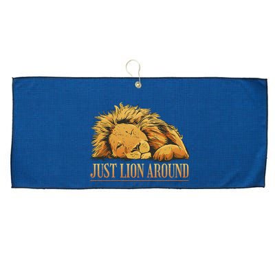 Just Lion Around Lazy Cute Large Microfiber Waffle Golf Towel