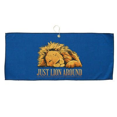 Just Lion Around Lazy Cute Large Microfiber Waffle Golf Towel