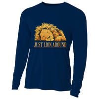 Just Lion Around Lazy Cute Cooling Performance Long Sleeve Crew