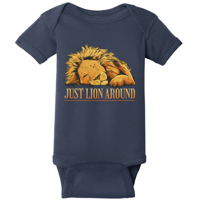 Just Lion Around Lazy Cute Baby Bodysuit