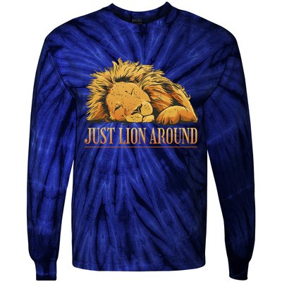 Just Lion Around Lazy Cute Tie-Dye Long Sleeve Shirt