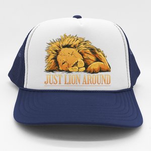 Just Lion Around Lazy Cute Trucker Hat