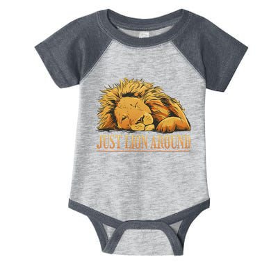 Just Lion Around Lazy Cute Infant Baby Jersey Bodysuit